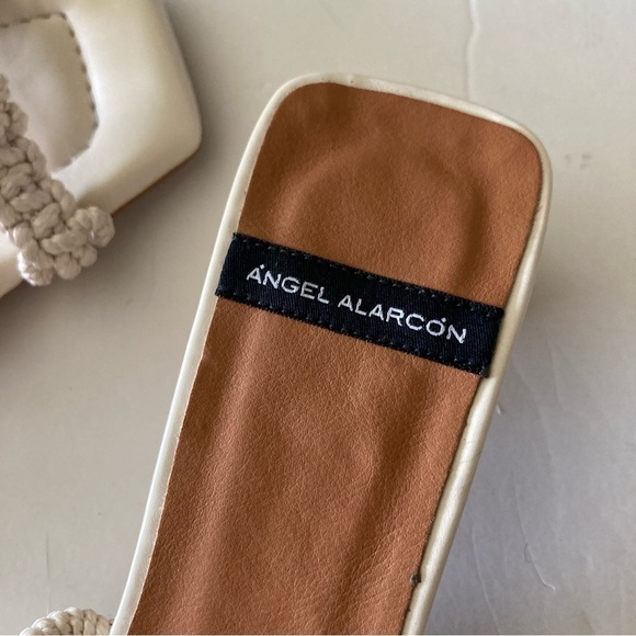 NWOB Angel Alarcon Anthropologie Woven Neutral Rope Square Toe Sandals Sz 40 - Picture 4 of 7